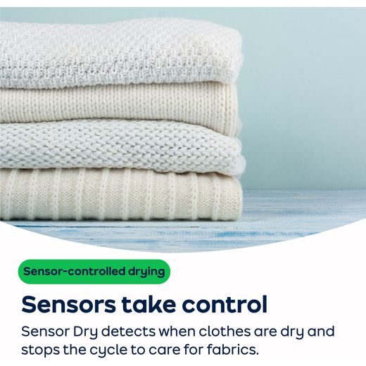 Candy CSOEH9A2DE Wifi Connected 9Kg Heat Pump Tumble Dryer - White - AO Annotation - Sensor Dry